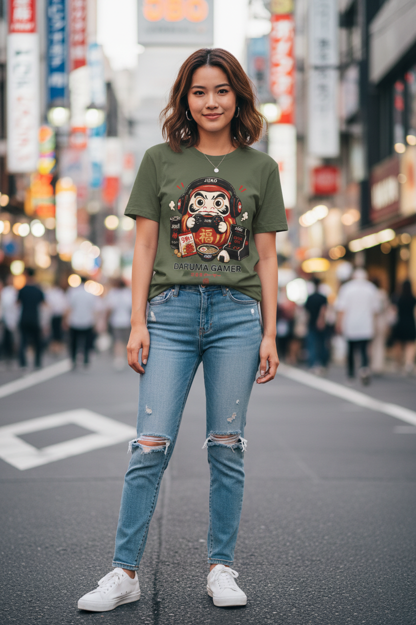 Daruma Gamer Olive - Girl Tokyo Street