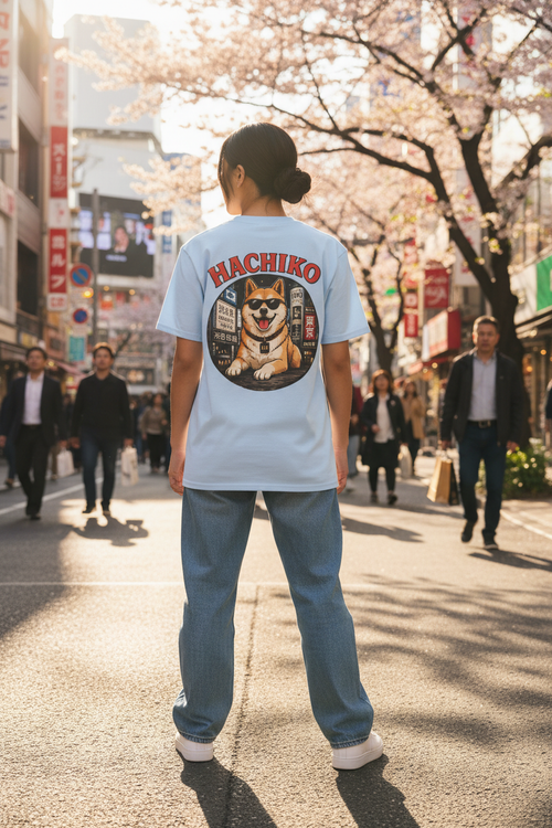Hachiko Girl Blue Tee Daytime Tokyo
