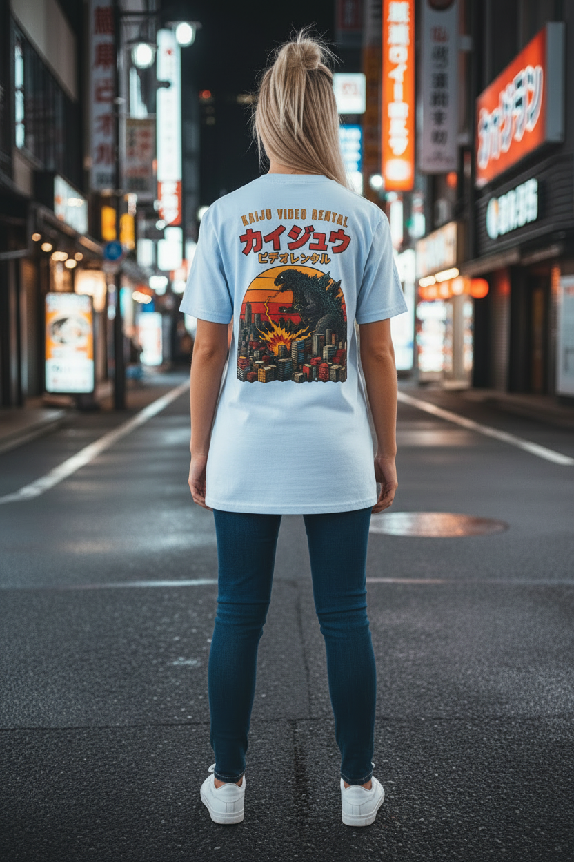 Kaiju Video Rental - Gildan 64000 Light Blue Fitted