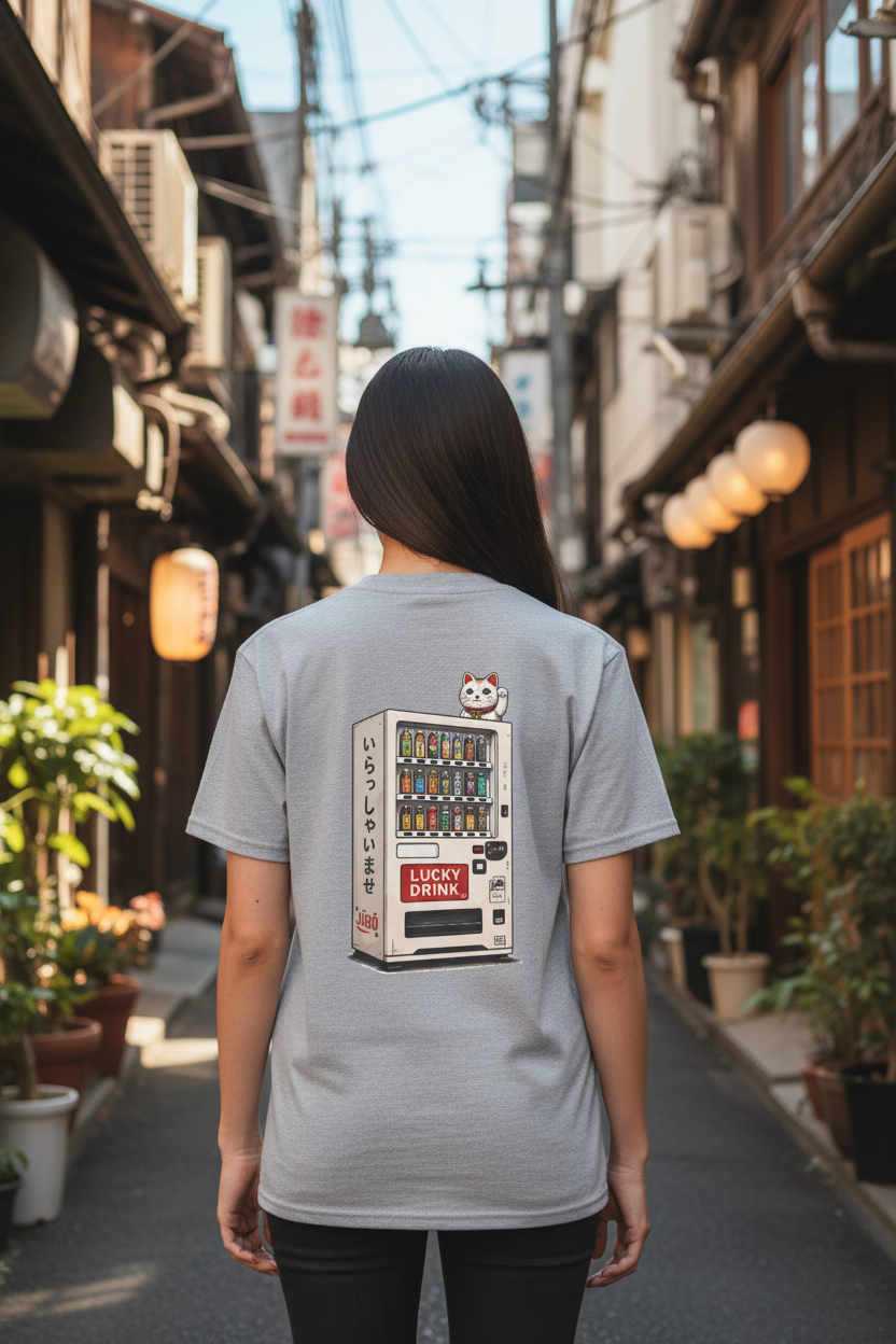 Lucky Drink Girl Tokyo Alleyway Daytime
