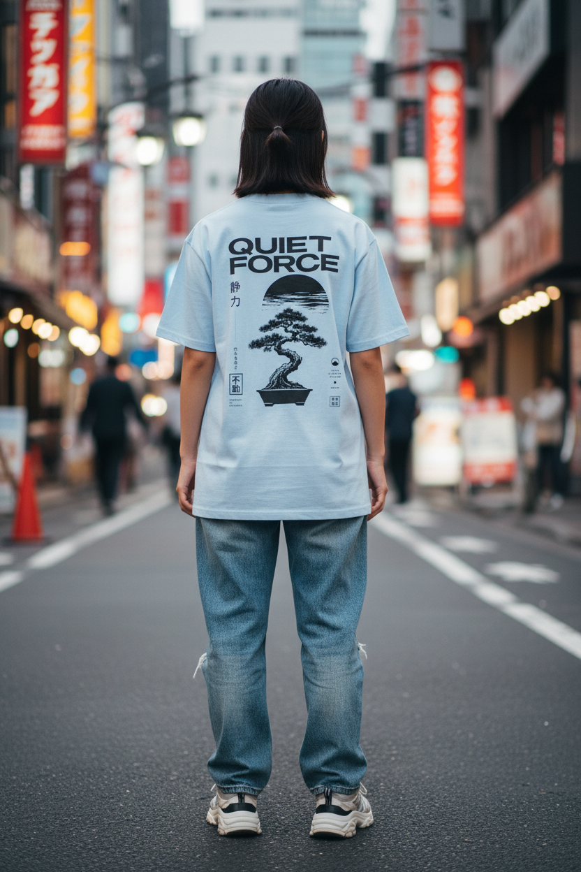 Quiet Force Light Blue - Cool Girl Back Shot Tokyo Street