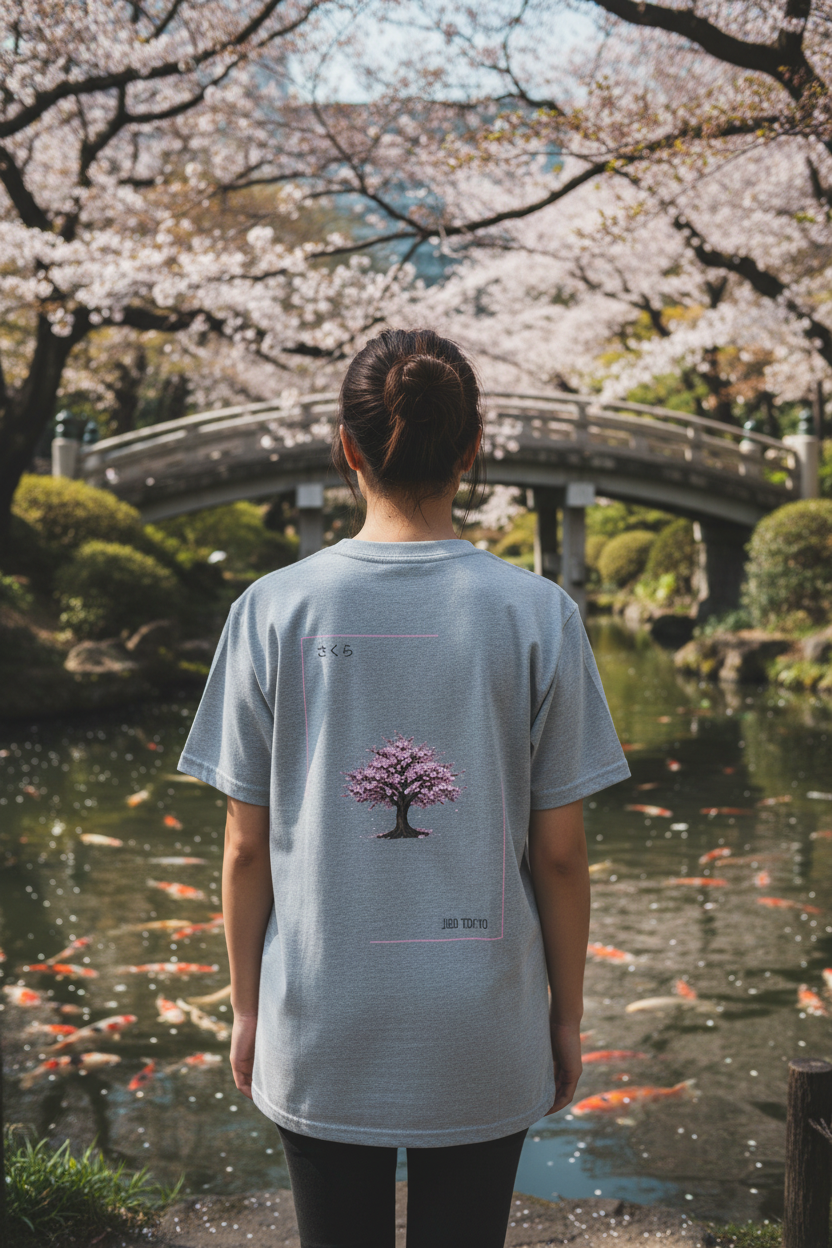 Sakura Tee Grey – Female Tokyo Park Bridge